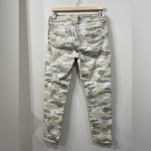 Seven 7 Camouflage High Waist Ripped Skinny Easy fit jeans Beige Green / Cream 6 - Picture 13 of 16